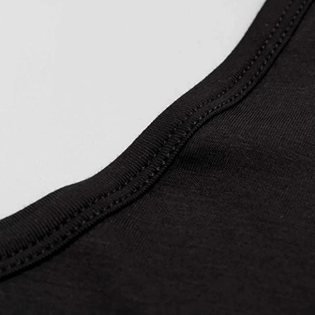 Women's Deep Neck Thermal Warmer Wool (SHIRT) - BLACK