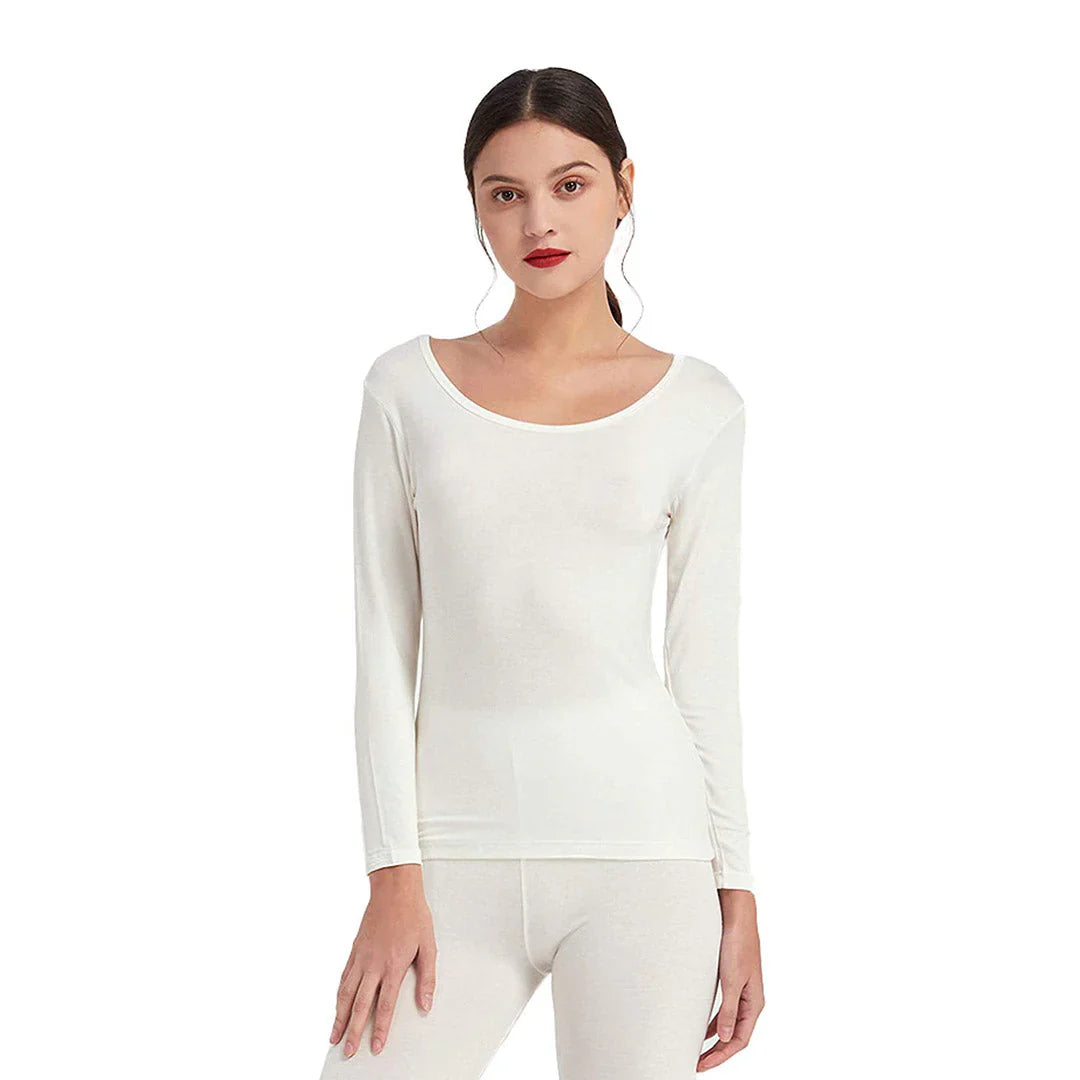 Women's Thermal Warmer Wool- SHIRT - WHITE