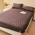 Soft Cotton Quilted 100% Waterproof Fitted Mattress Protector (Brown).