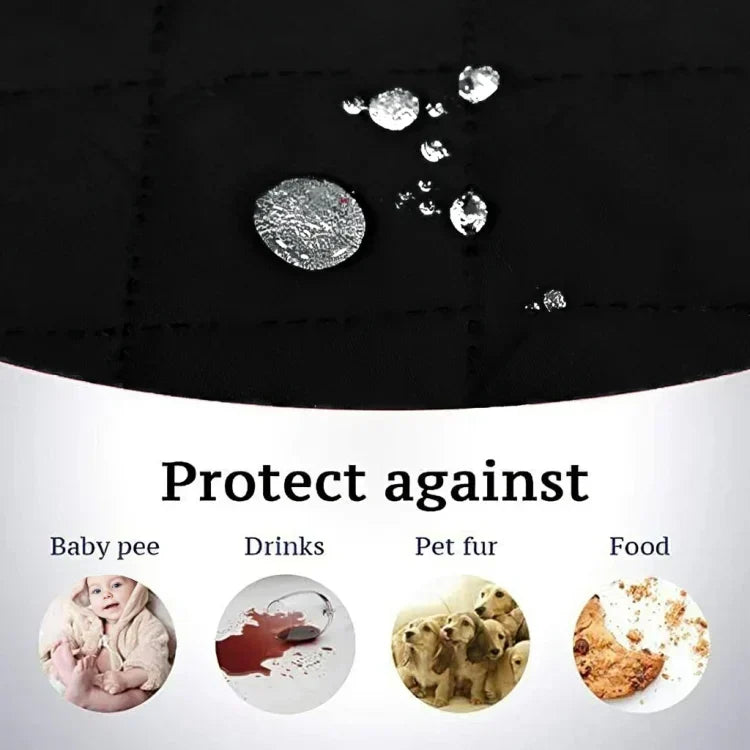 Waterproof Cotton Quilted Sofa Cover - Sofa Runners (Black)