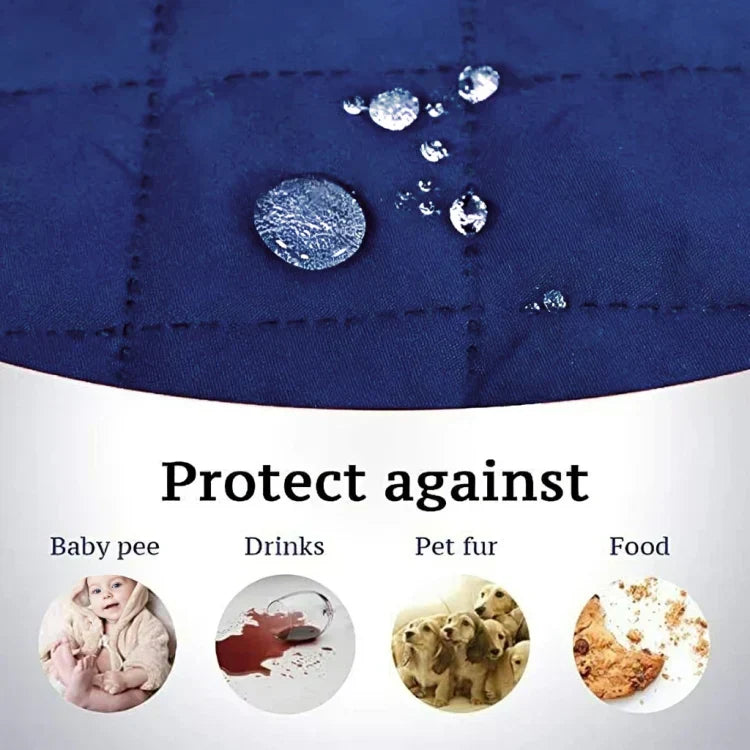 Waterproof Cotton Quilted Sofa Cover - Sofa Runners (Blue)