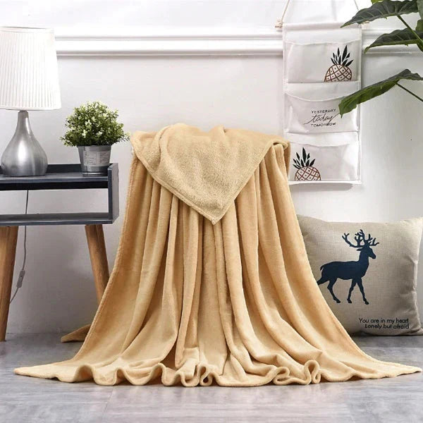 Thermal Soft AC Throw Blanket - Camel