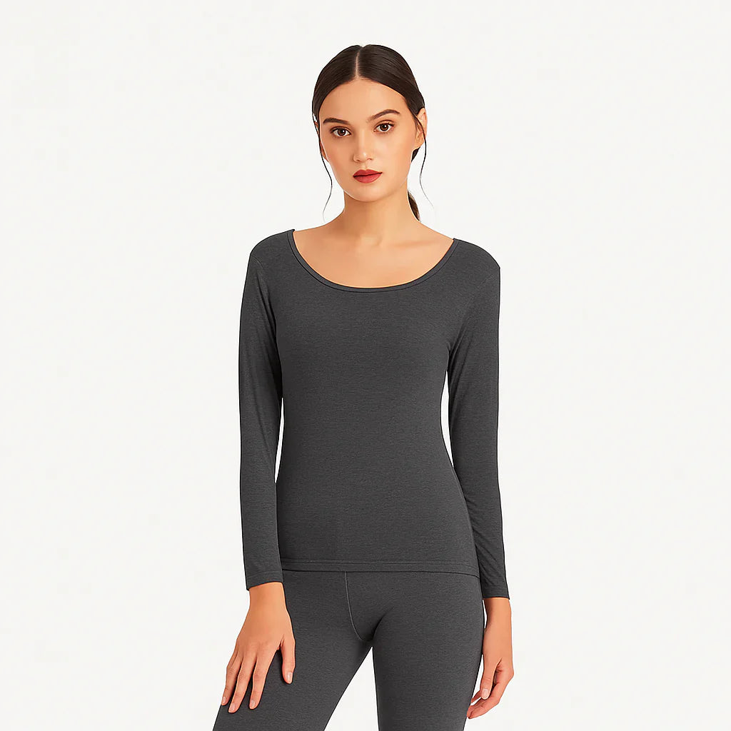 Women's Thermal Warmer Wool SHIRT - Charcoal Grey