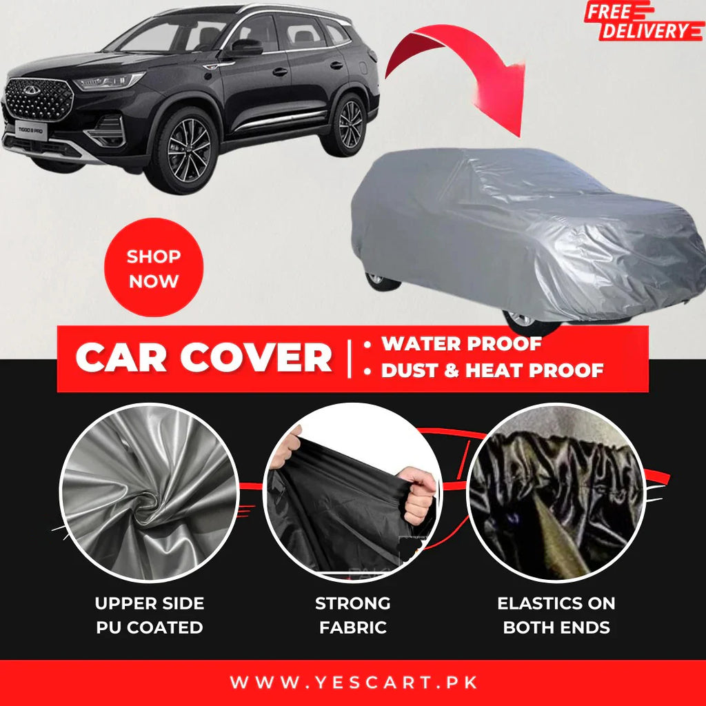 Chery Tiggo 8 2021-2025 Car Top Cover - Waterproof & Dustproof Silver Spray Coated + Free Bag