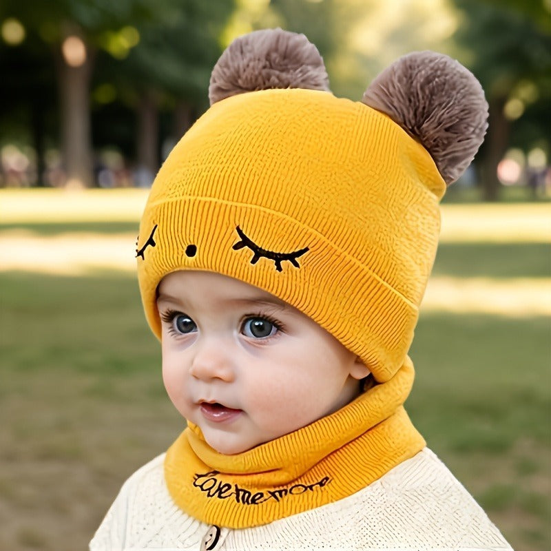KIDS EYEBROW WOOL CAP ( YELLOW ) #153