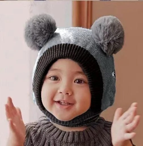 KIDS STAR WOOL CAP ( GREY ) #155