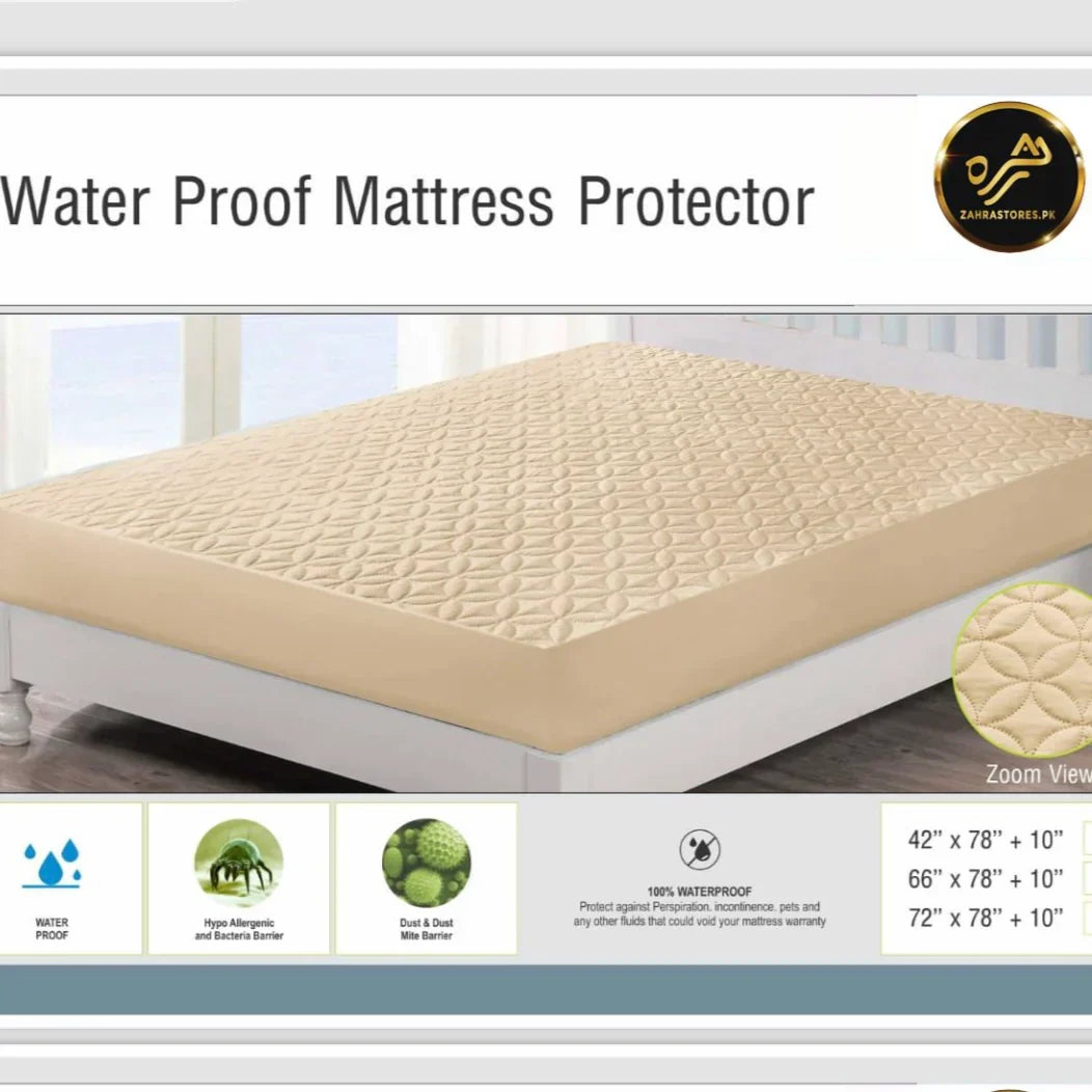 Soft Cotton Quilted 100% Waterproof Fitted Mattress Protector (Skin).