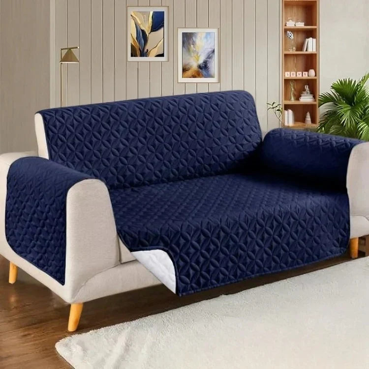 Ultrasonic Quilted Sofa Cover (Blue)