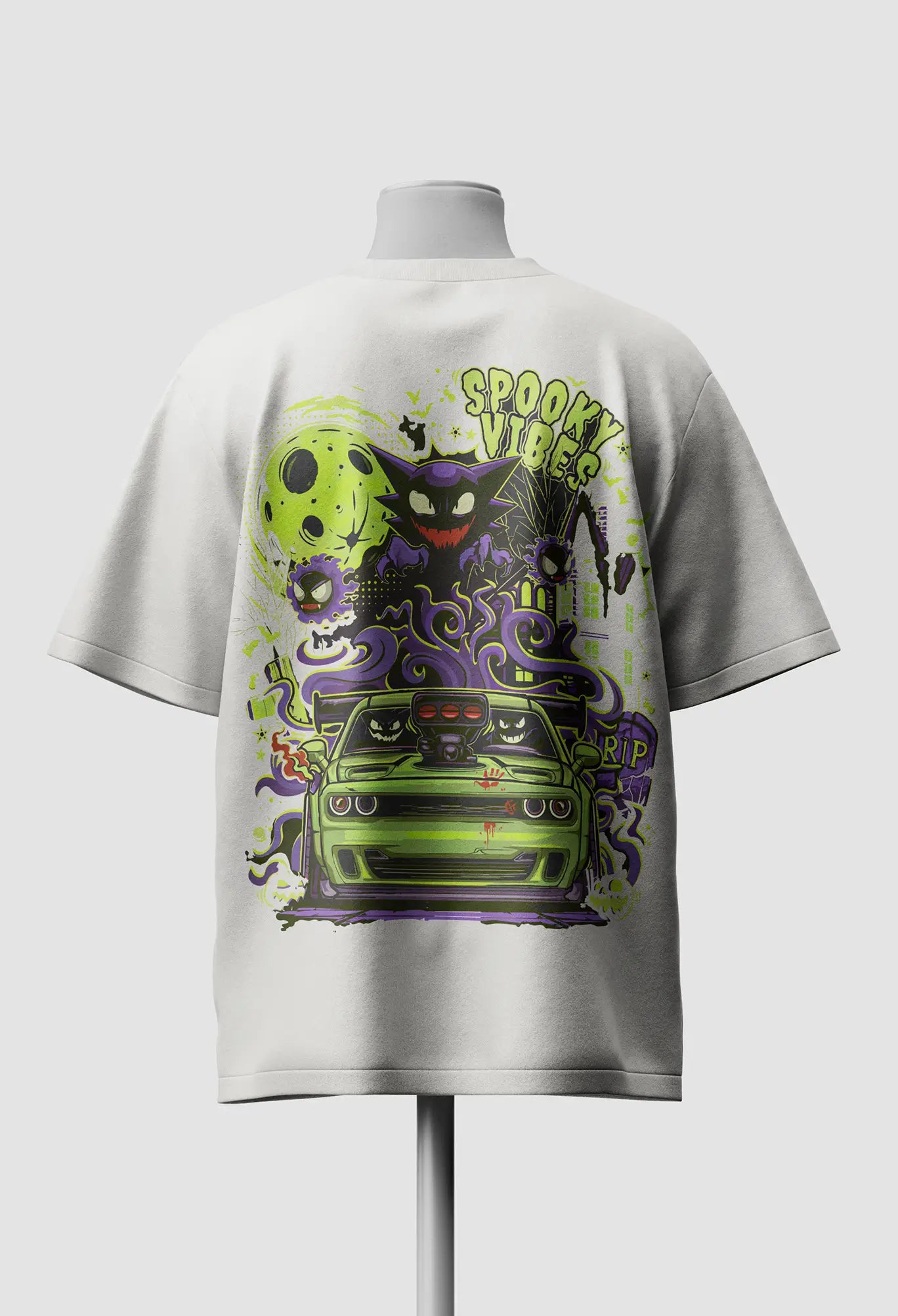 Spooky Vibes Racer Oversized T-Shirt