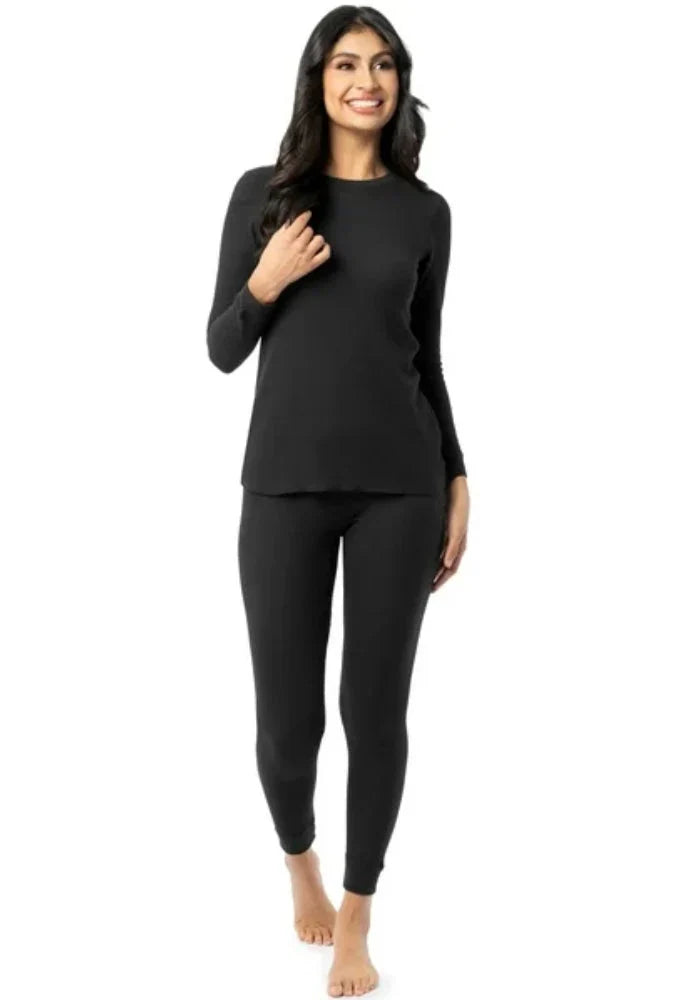 Women's Full-Body Thermal Warmer Wool (FULL SUIT) - BLACK