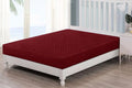 '-50% Soft Cotton Quilted 100% Waterproof Fitted Mattress Protector (Maroon).