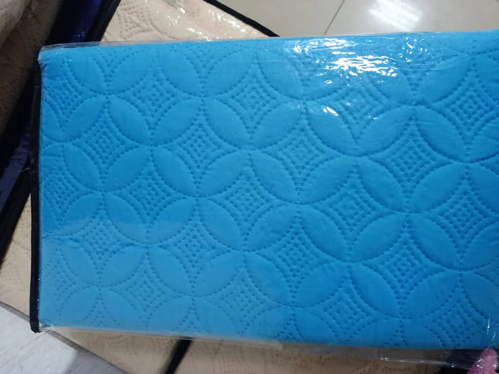 Soft Cotton Quilted 100% Waterproof Fitted Mattress Protector (Sky Blue).