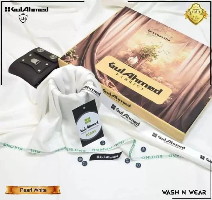 Unstitched Wash & Wear Suit (GUL AHMED -OFF WHITE)
