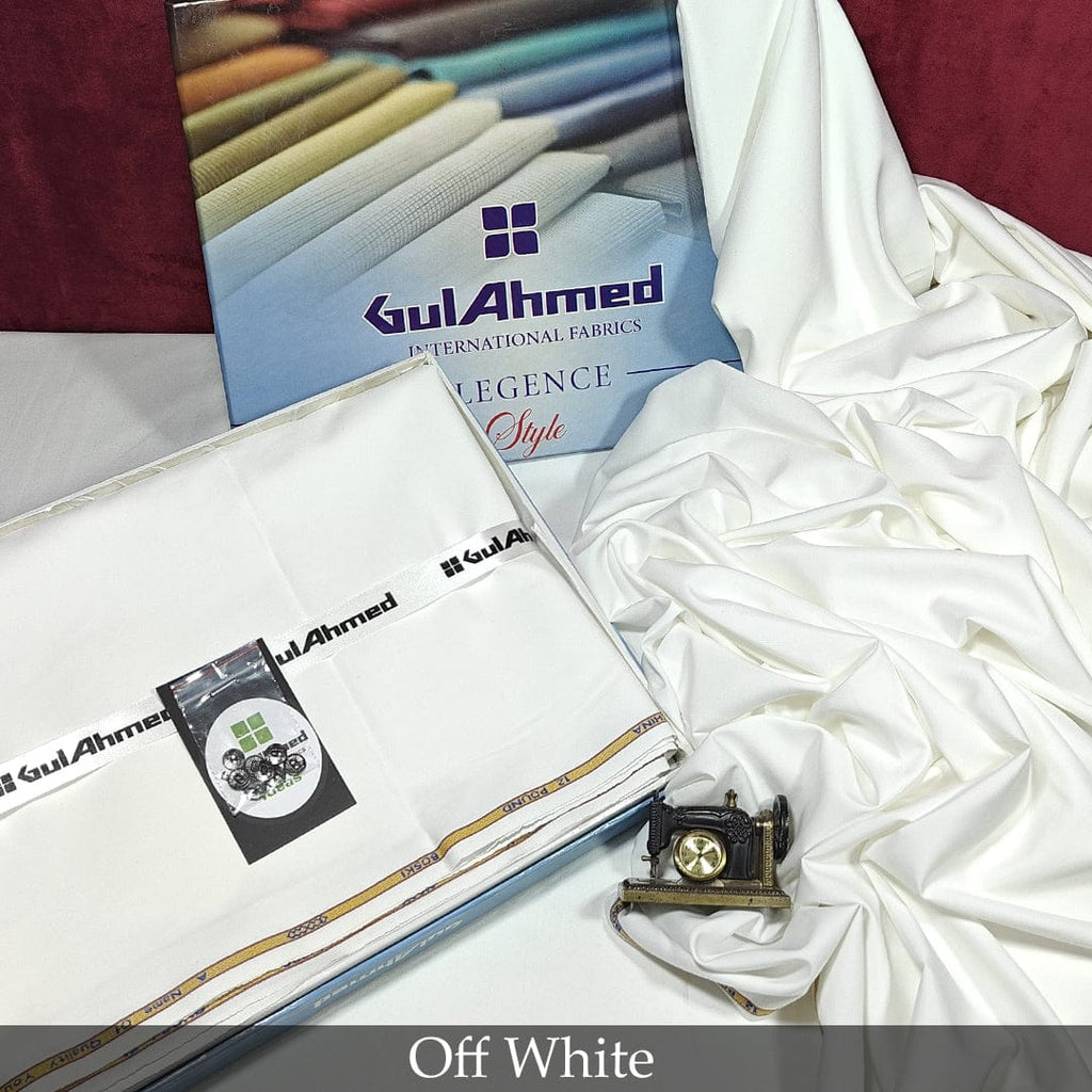 Unstitched Wash & Wear Suit (GUL AHMED -OFF WHITE)