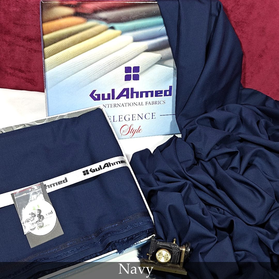 Unstitched Wash & Wear Suit (GUL AHMED - NAVY BLUE)