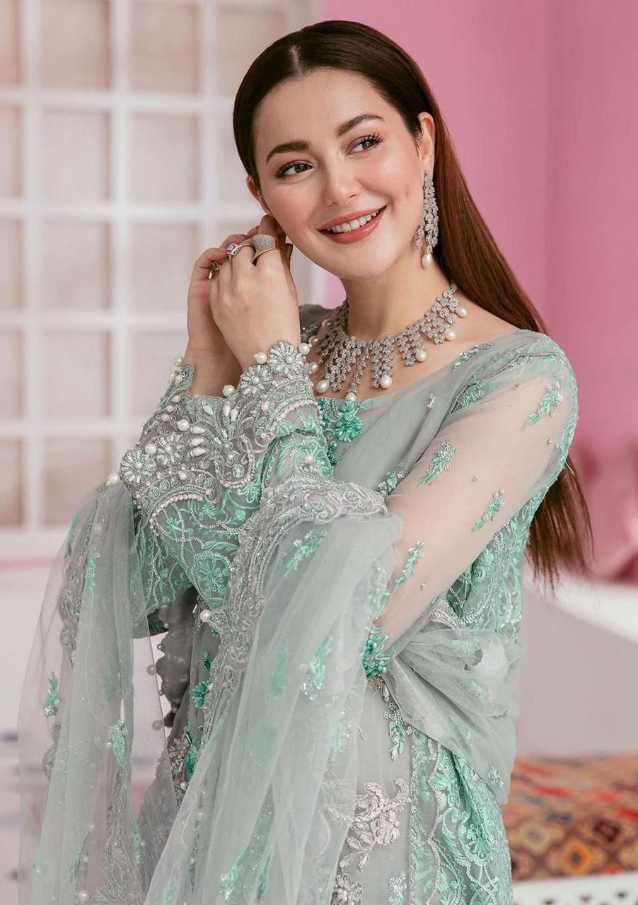 ELAAF BRIDAL Luxury Organza 3-Piece Embroidered Suit | Heavy Stone & Ada Handwork | Pearl Sleeves & Tassel Dupatta | Malai Trouser | UNSTITCHED