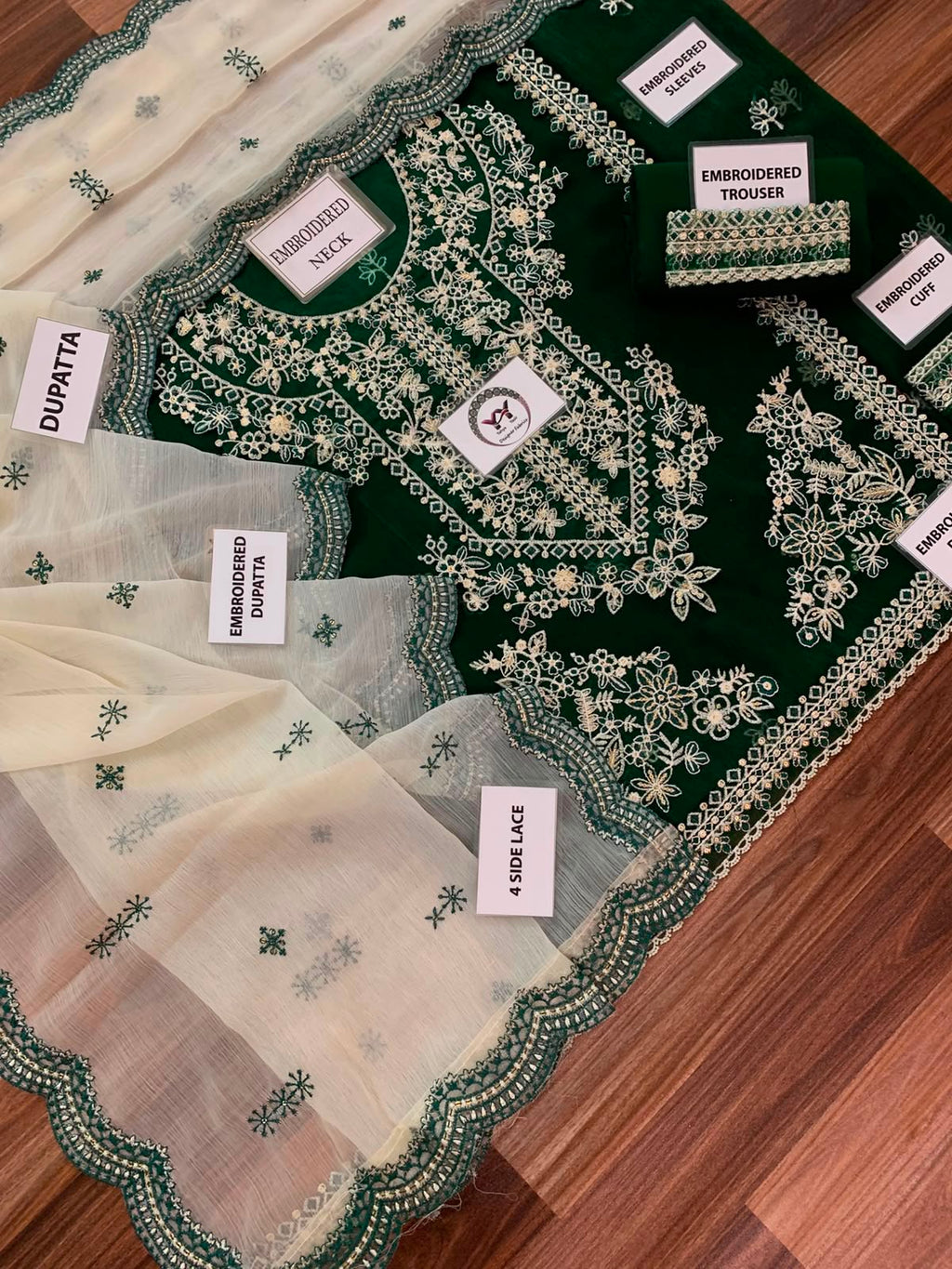 CHARISMA Luxury Chiffon 3-Piece Embroidered Suit | Heavy Organza Neck & Cuffs | Chak Patti, Embroidered Dupatta & Malai Trouser | UNSTITCHED