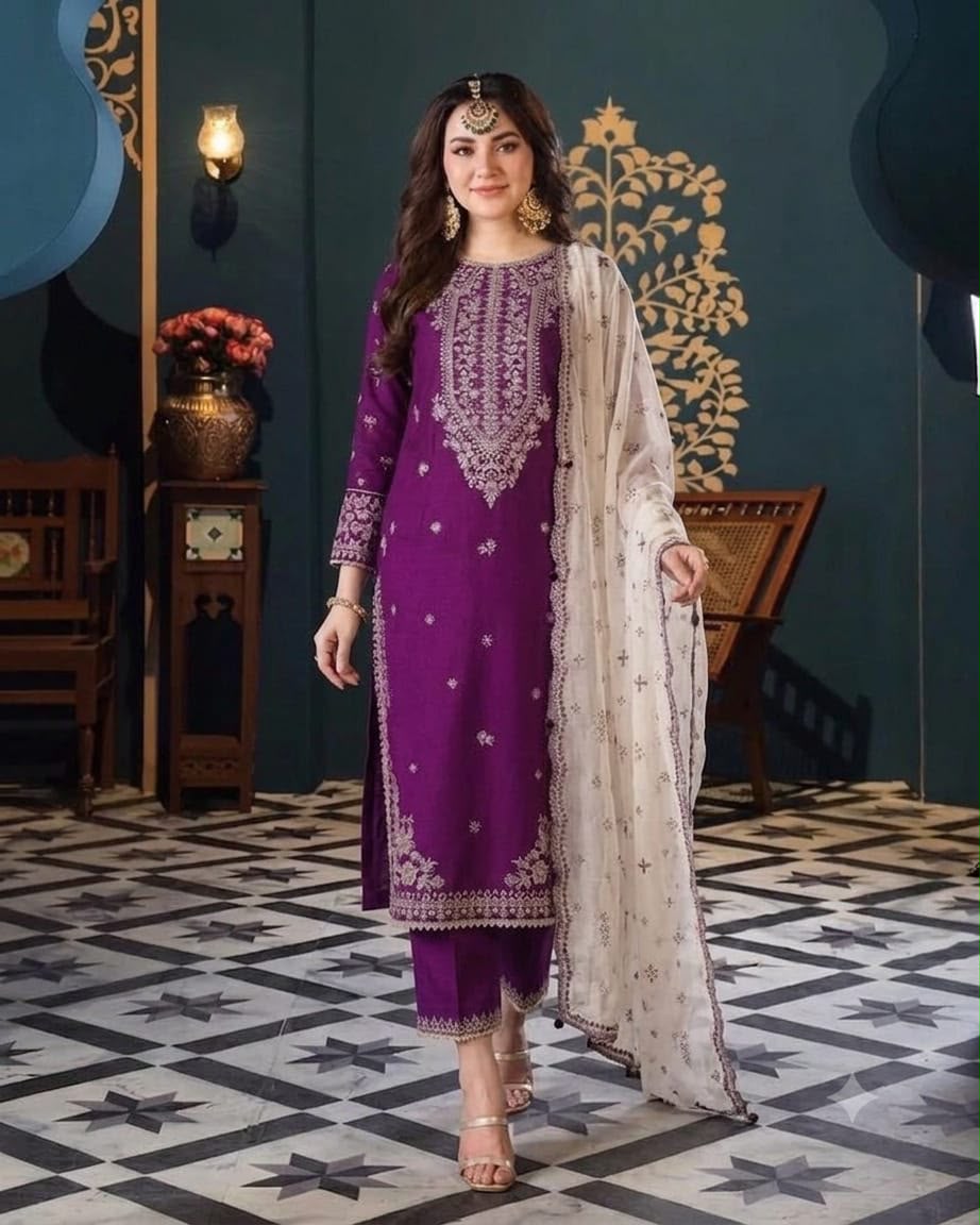 CHARISMA Luxury Chiffon 3-Piece Embroidered Suit | Heavy Organza Neck & Cuffs | Chak Patti, Embroidered Dupatta & Malai Trouser | UNSTITCHED