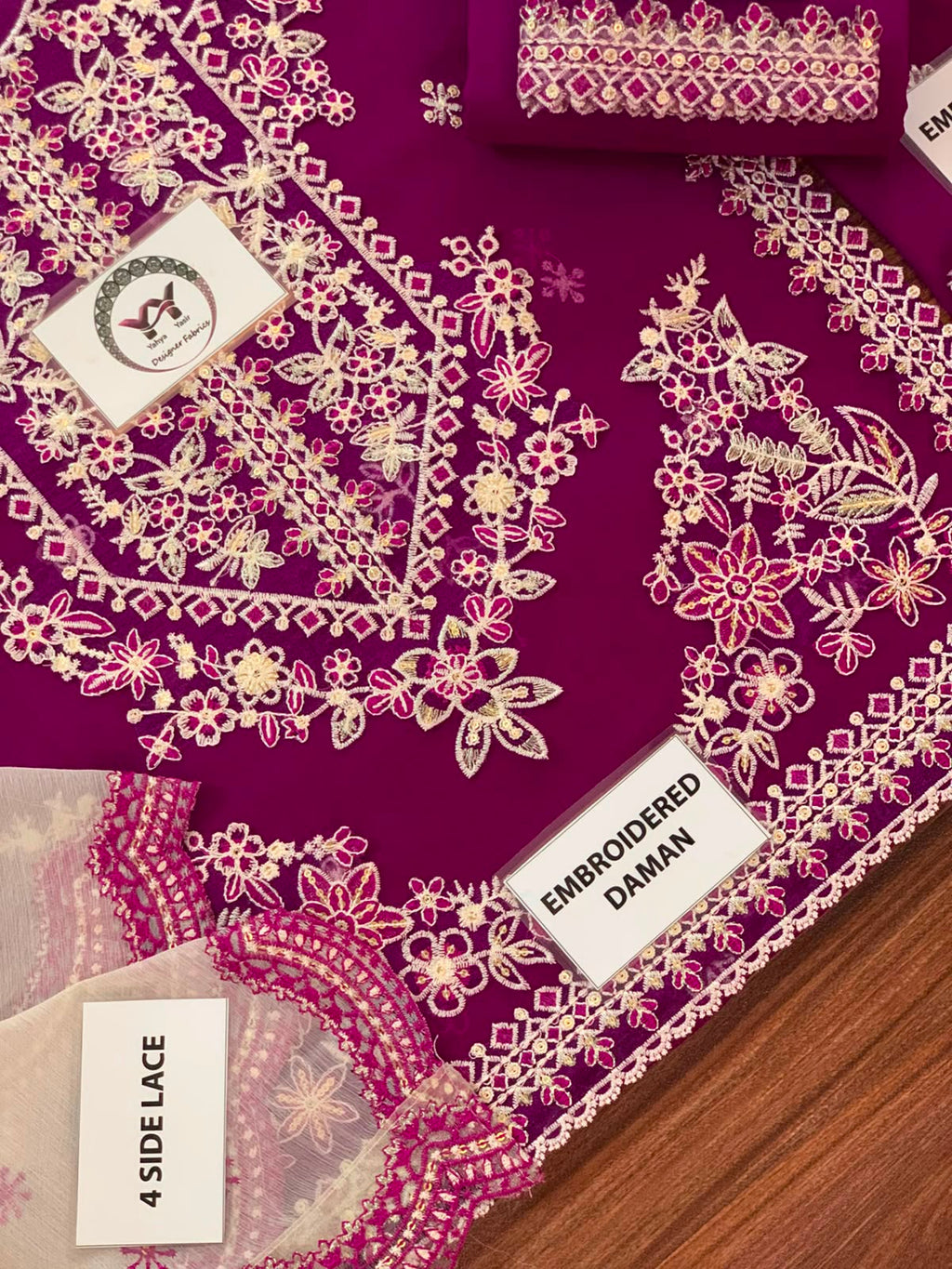 CHARISMA Luxury Chiffon 3-Piece Embroidered Suit | Heavy Organza Neck & Cuffs | Chak Patti, Embroidered Dupatta & Malai Trouser | UNSTITCHED