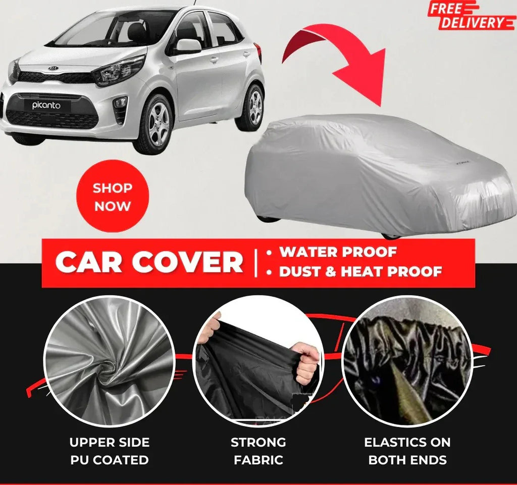 Kia Picanto 2019-2003 Car Top Cover - Waterproof & Dustproof Silver Spray Coated + Free Bag (Car-04)
