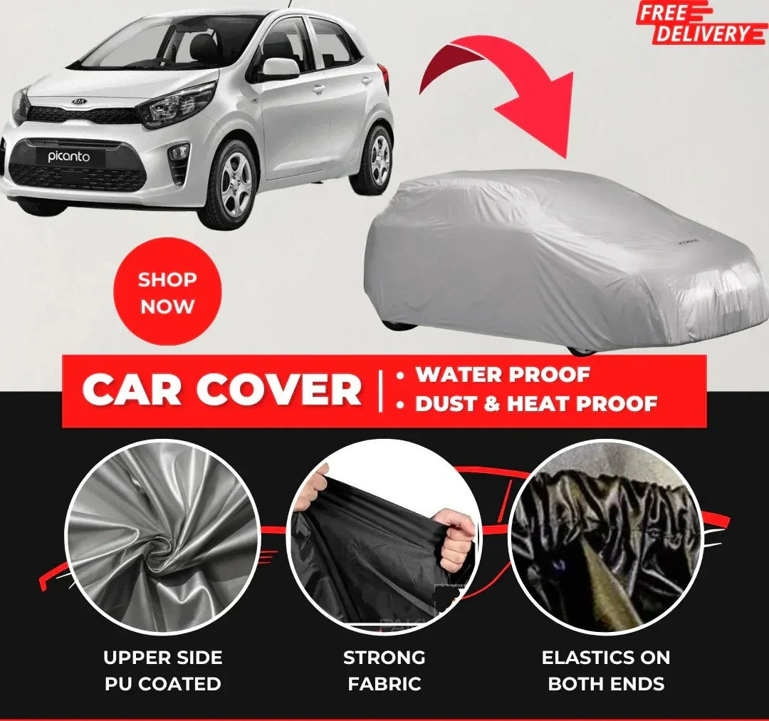 Kia Picanto 2019-2003 Car Top Cover - Waterproof & Dustproof Silver Spray Coated + Free Bag (Car-04)