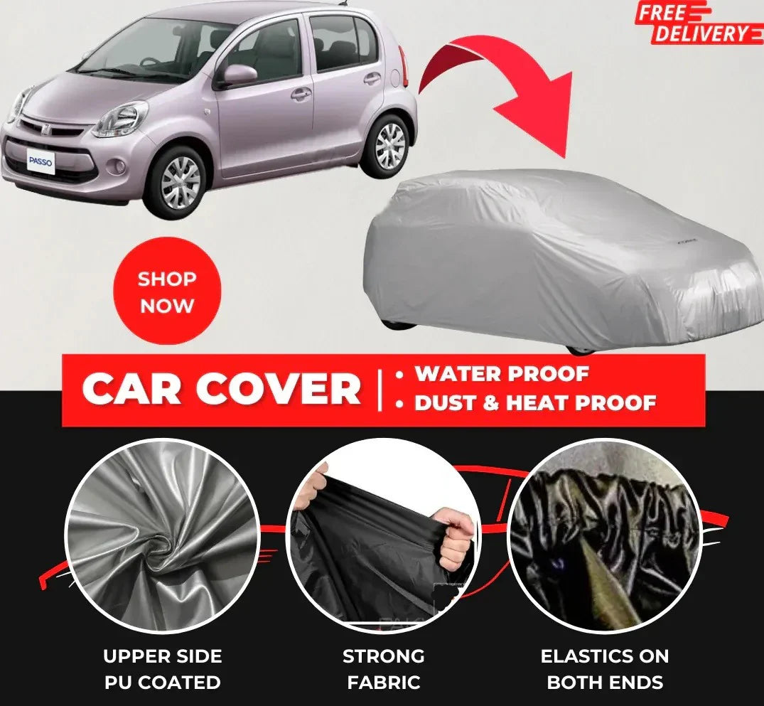 Toyota Passo 2010-2025 Car Top Cover - Waterproof & Dustproof Silver Spray Coated + Free Bag (Car-05)
