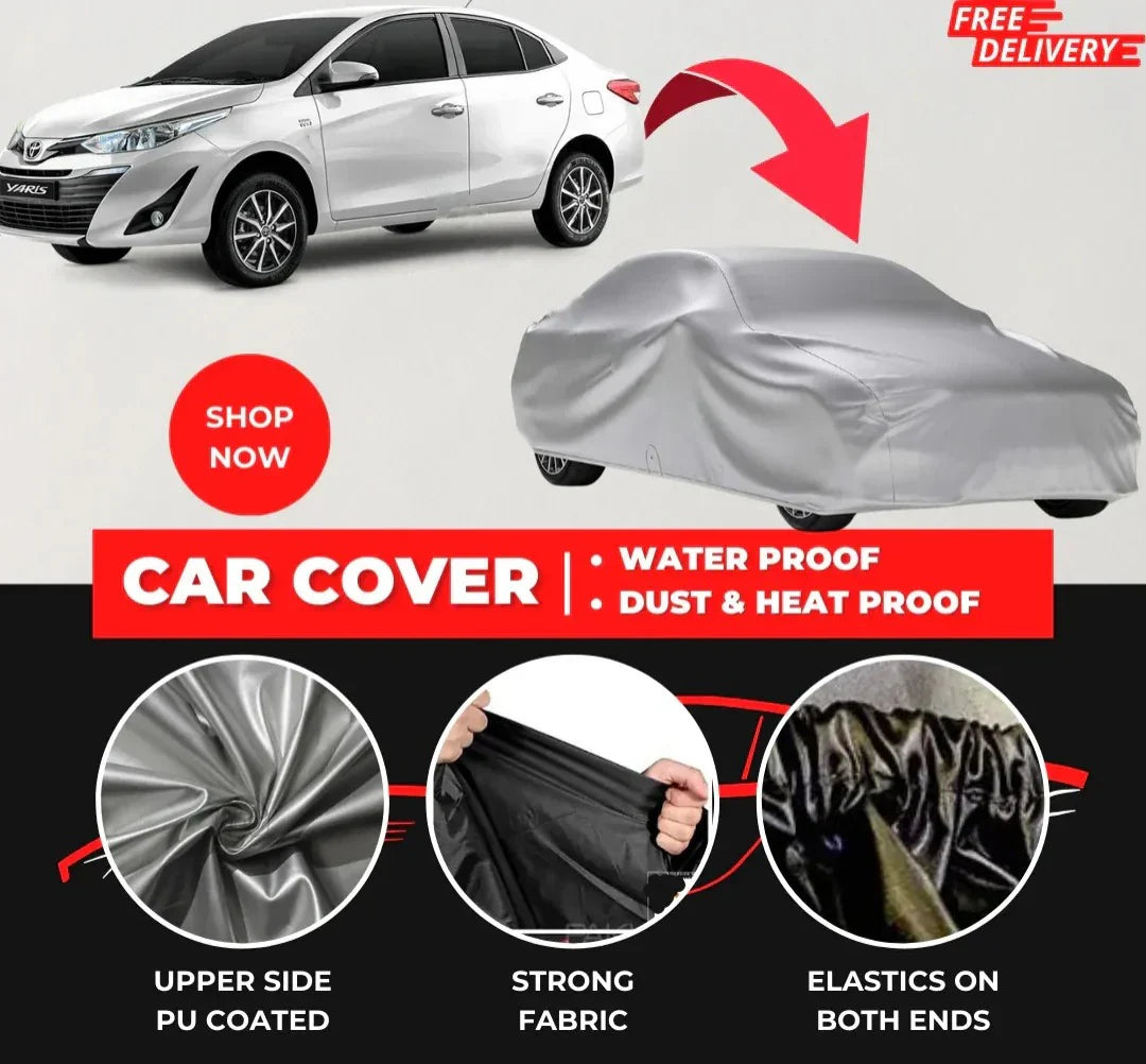 Toyota Yaris 2021-2025 Car Top Cover - Waterproof & Dustproof Silver Spray Coated + Free Bag (Car-06)