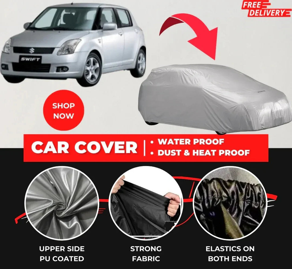 Suzuki Swift 2010-2021 Car Top Cover - Waterproof & Dustproof Silver Spray Coated + Free Bag (Car-06)