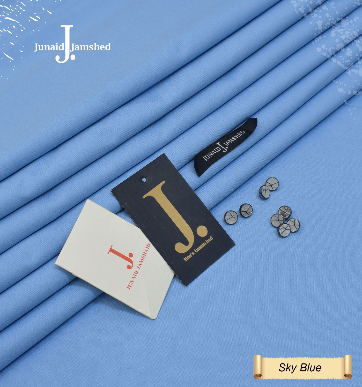 J. MALAI BOSKI (UNSTITCHED) SKY BLUE