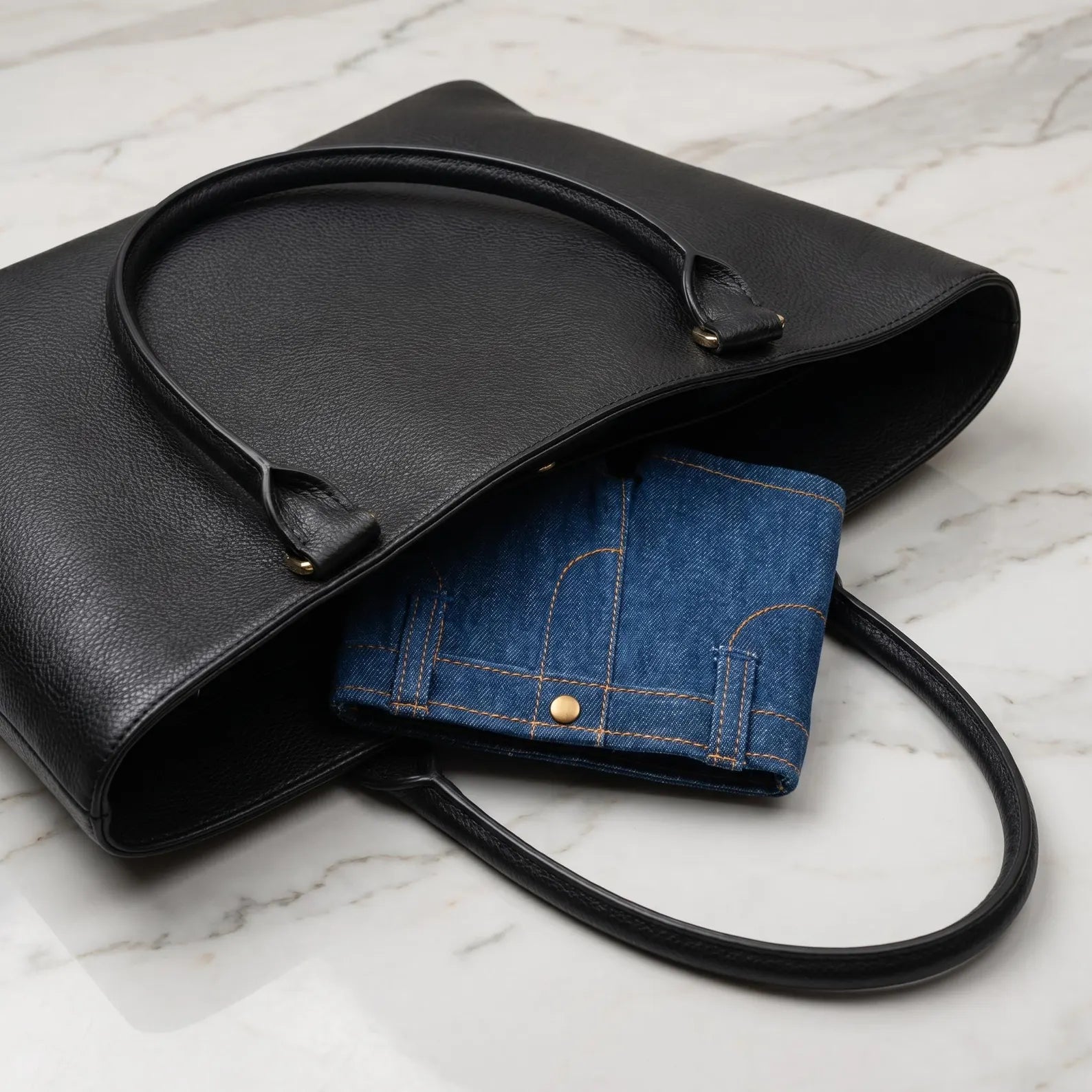 Denim Jeans Mini Pocket Wallet with Secure Card Holder, Foldable Street Style Premium Purse