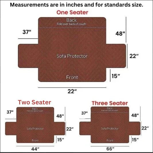 Waterproof Cotton Quilted Sofa Cover - Sofa Runners (Blue)