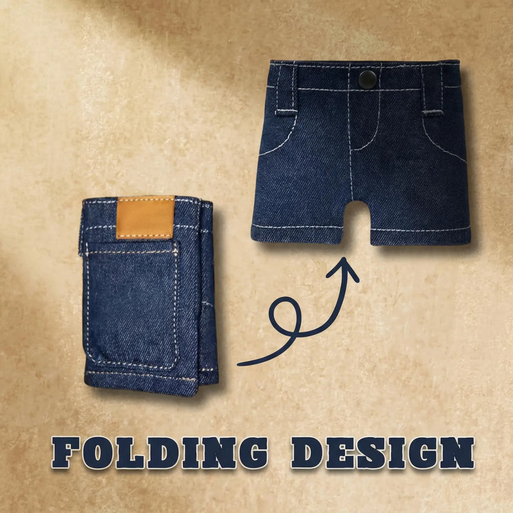 Denim Jeans Mini Pocket Wallet with Secure Card Holder, Foldable Street Style Premium Purse