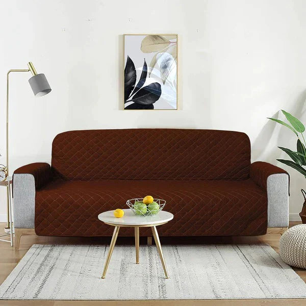 Quilted Sofa Cover (Copper Brown)